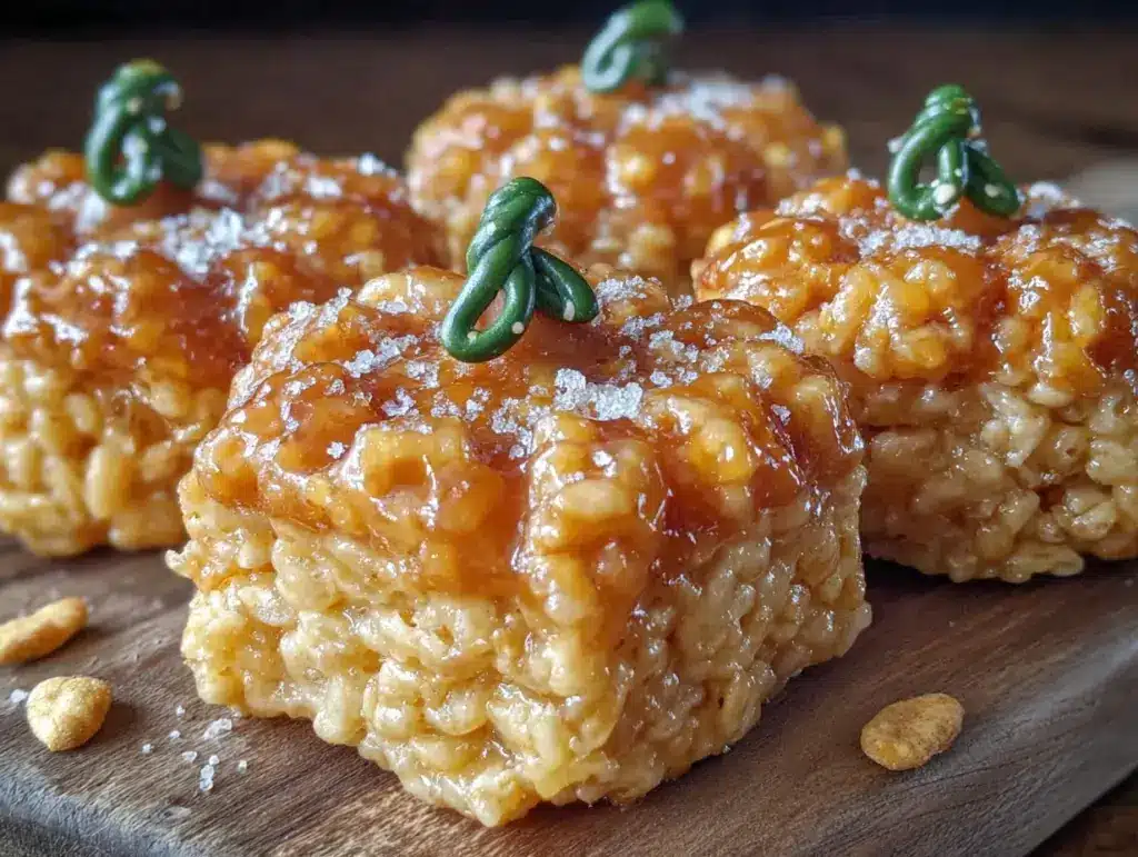 Easy Halloween Pumpkin Rice Krispie Treats - featured image