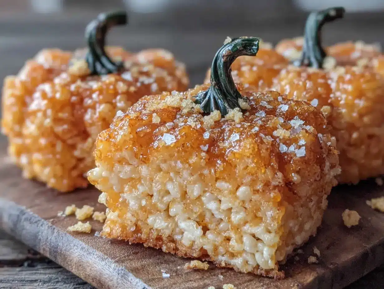 Easy Halloween Pumpkin Rice Krispie Treats preparation steps