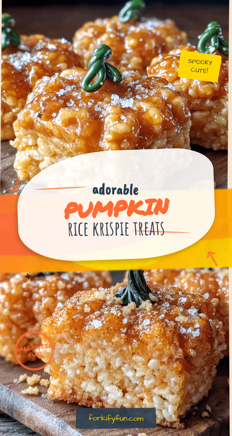 Easy Halloween Pumpkin Rice Krispie Treats recipe