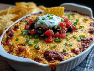 easy layered taco dip - featured image