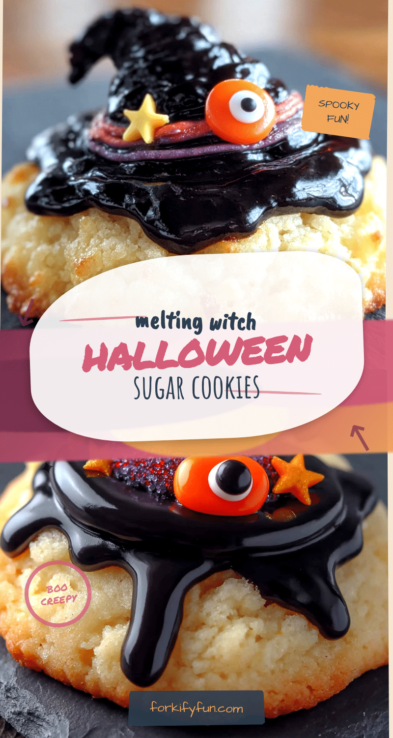 Easy Melting Witch Halloween Sugar Cookies recipe
