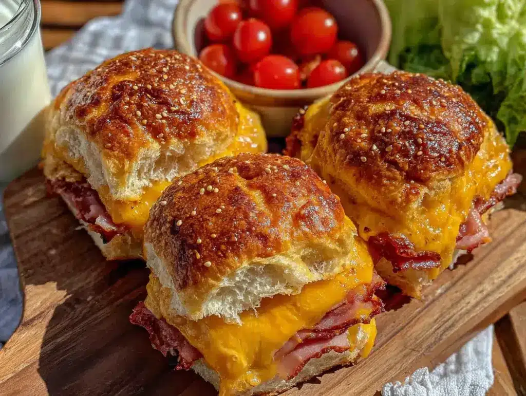 easy mini ham and cheese sliders - featured image