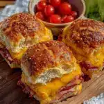 easy mini ham and cheese sliders - featured image