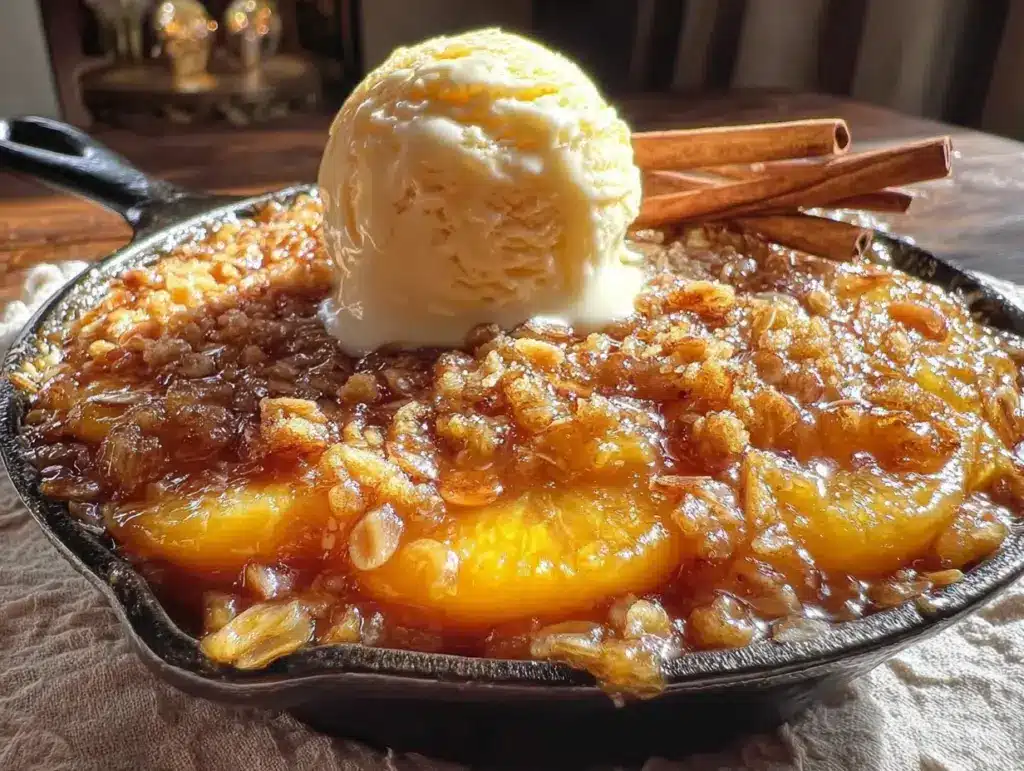 easy peach crisp for a crowd - featured image