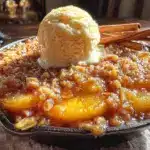 easy peach crisp for a crowd - featured image