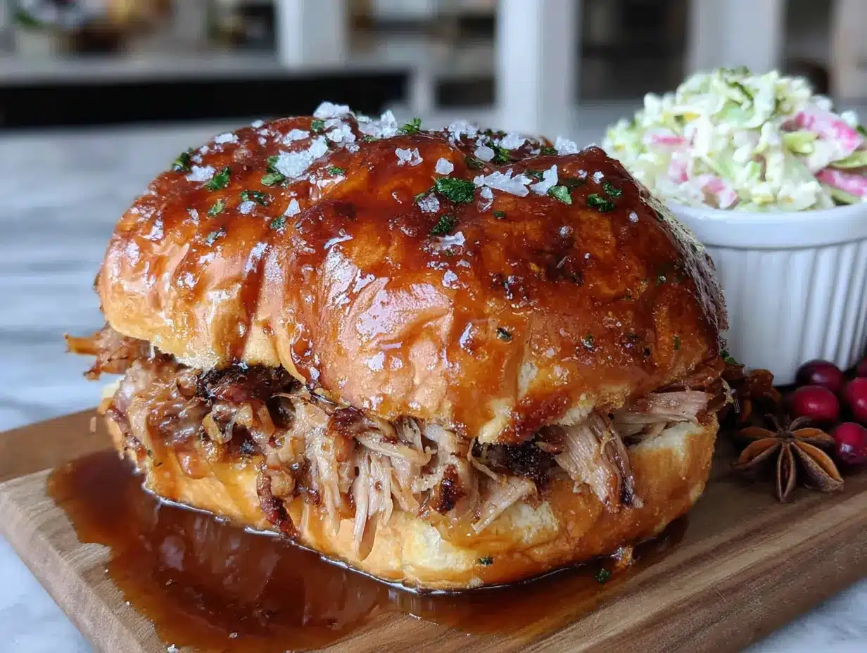 easy slow cooker apple cider pulled pork sliders preparation steps