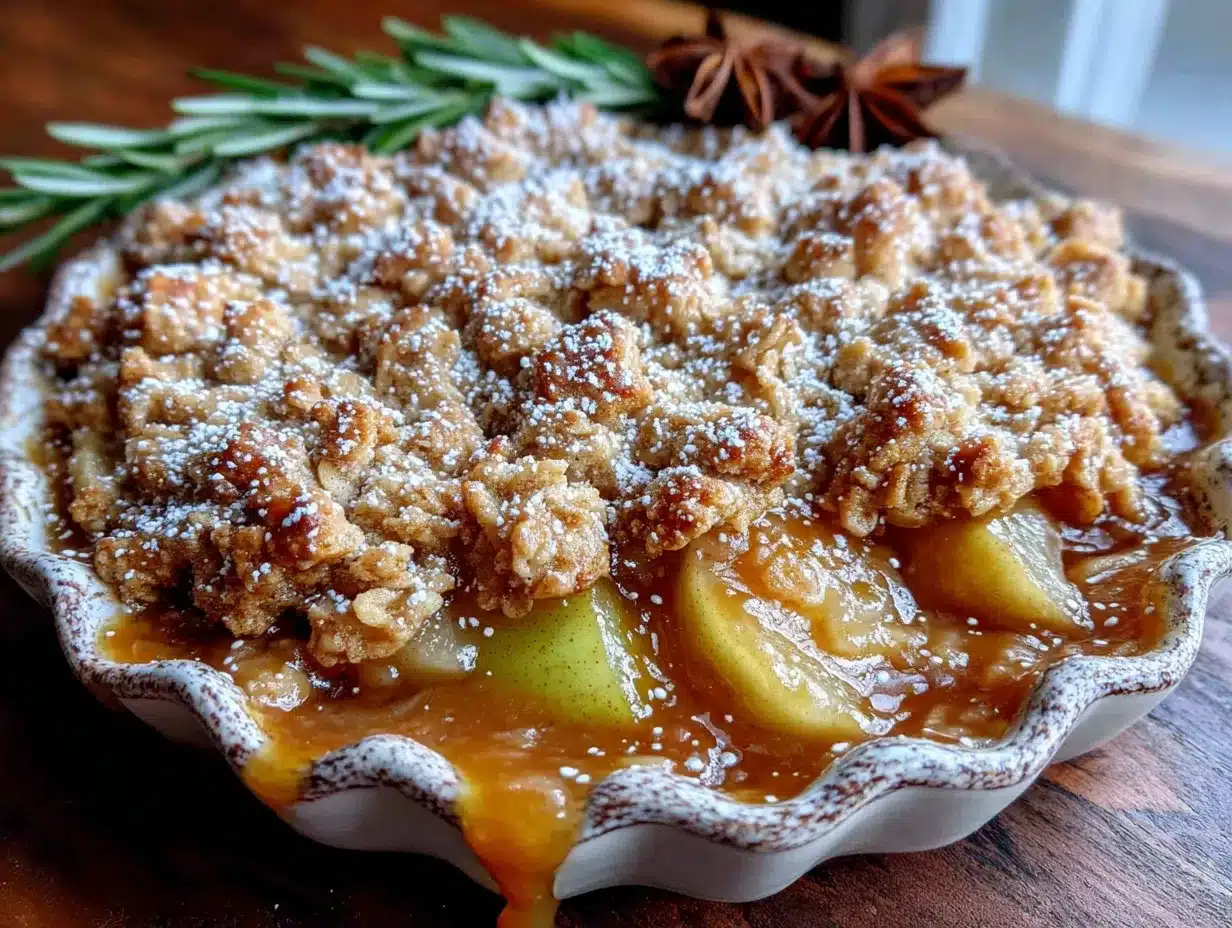 Easy spiced pear & ginger crisp recipe preparation steps