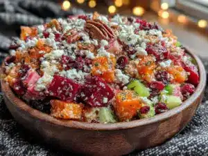 fall harvest chopped salad with maple vinaigrette - featured image