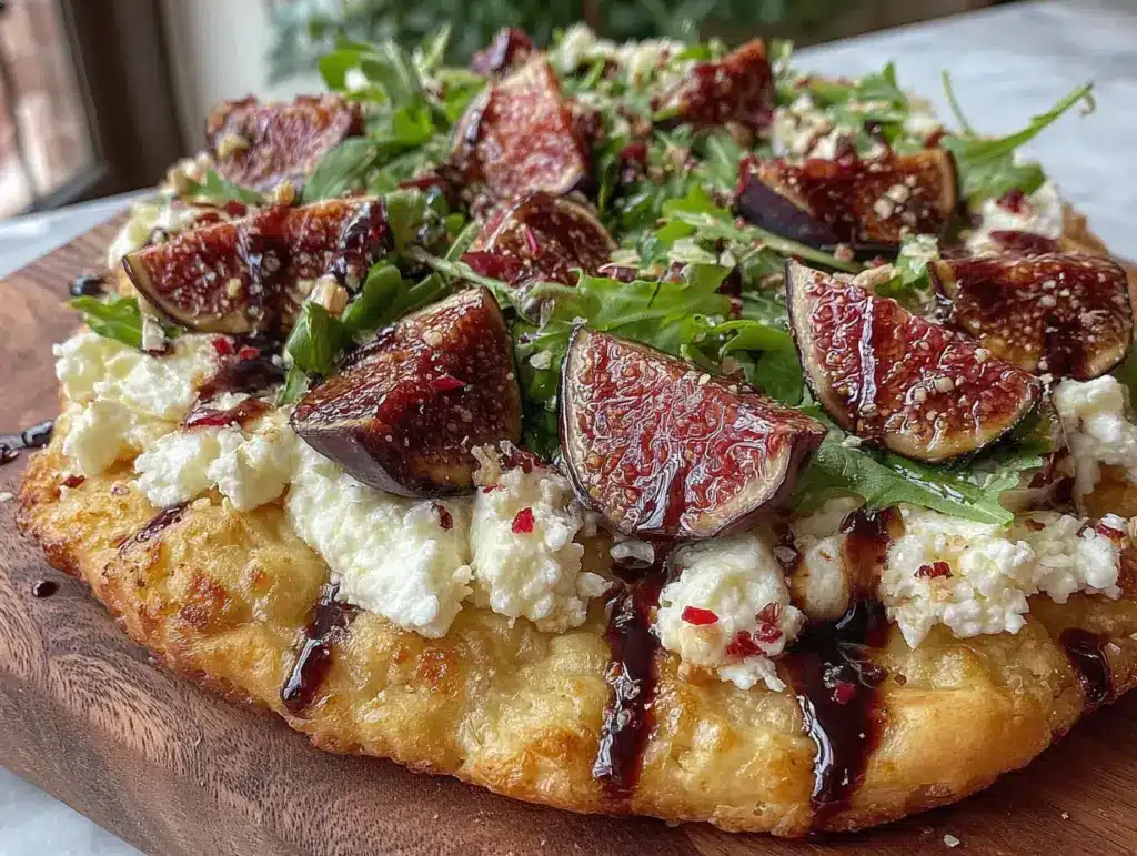 fig and goat cheese flatbread - featured image