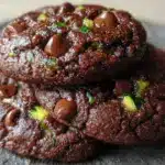 fudgy double chocolate zucchini cookies - featured image