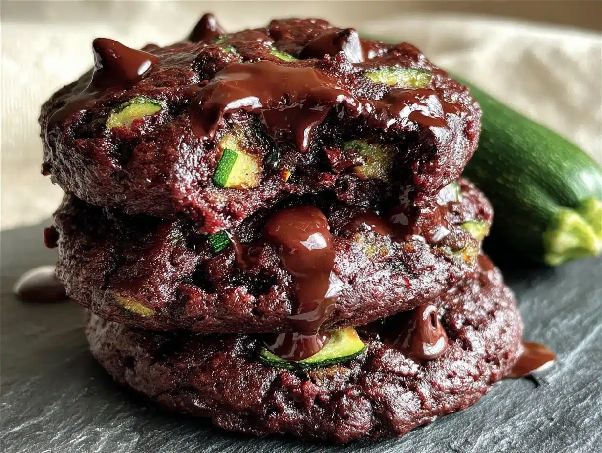 fudgy double chocolate zucchini cookies preparation steps