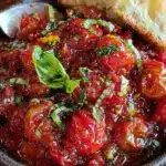 garlicky roasted tomato basil sauce - featured image