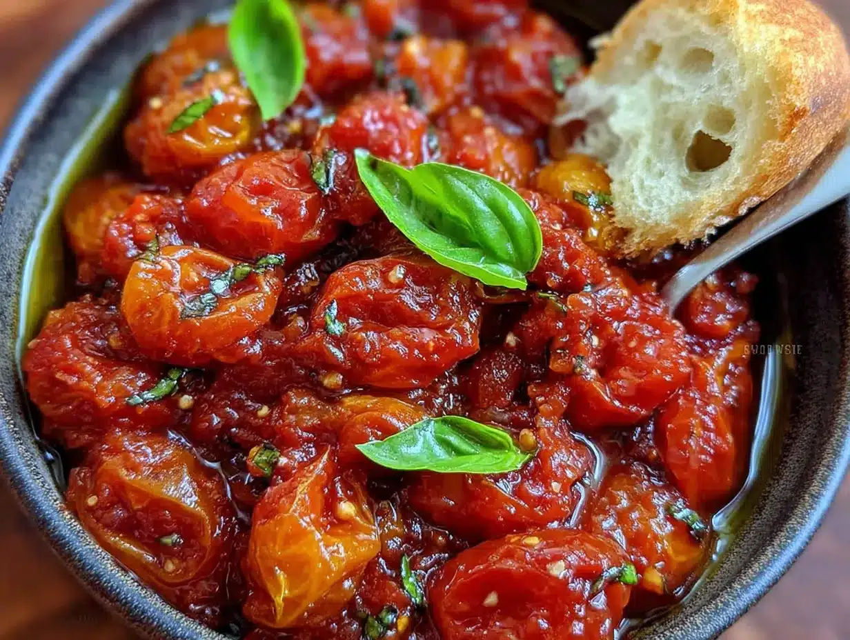 garlicky roasted tomato basil sauce preparation steps