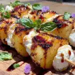 grilled peach and burrata skewers - featured image