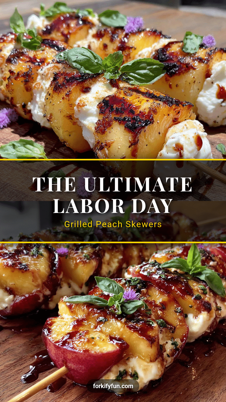 grilled peach and burrata skewers recipe