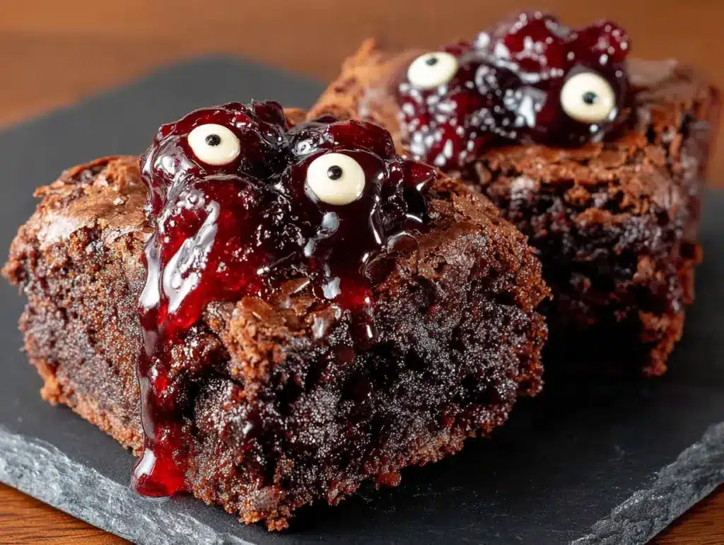 Halloween brownies with candy eyeballs - featured image