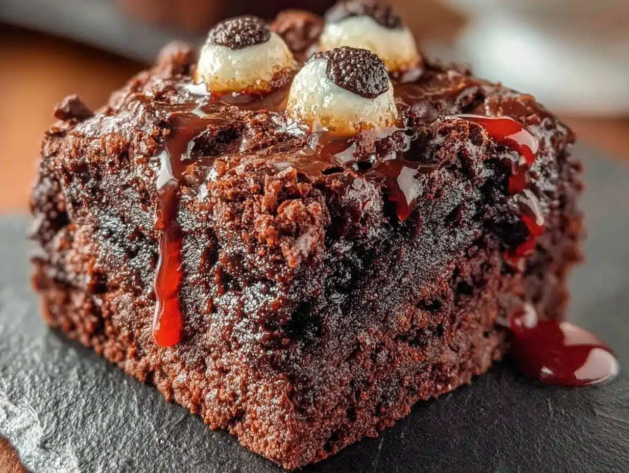 Halloween brownies with candy eyeballs preparation steps