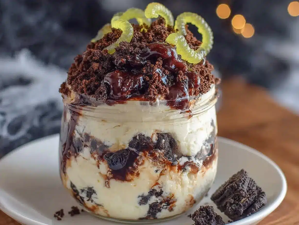 halloween oreo dirt cups preparation steps