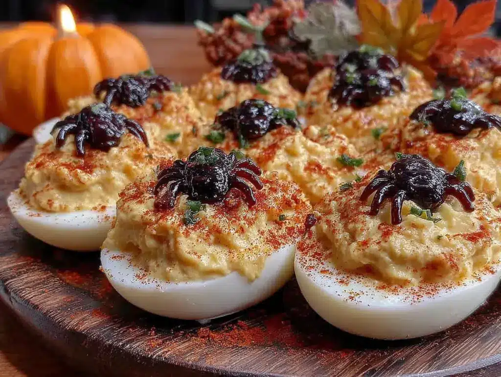 healthy Halloween deviled eggs - featured image