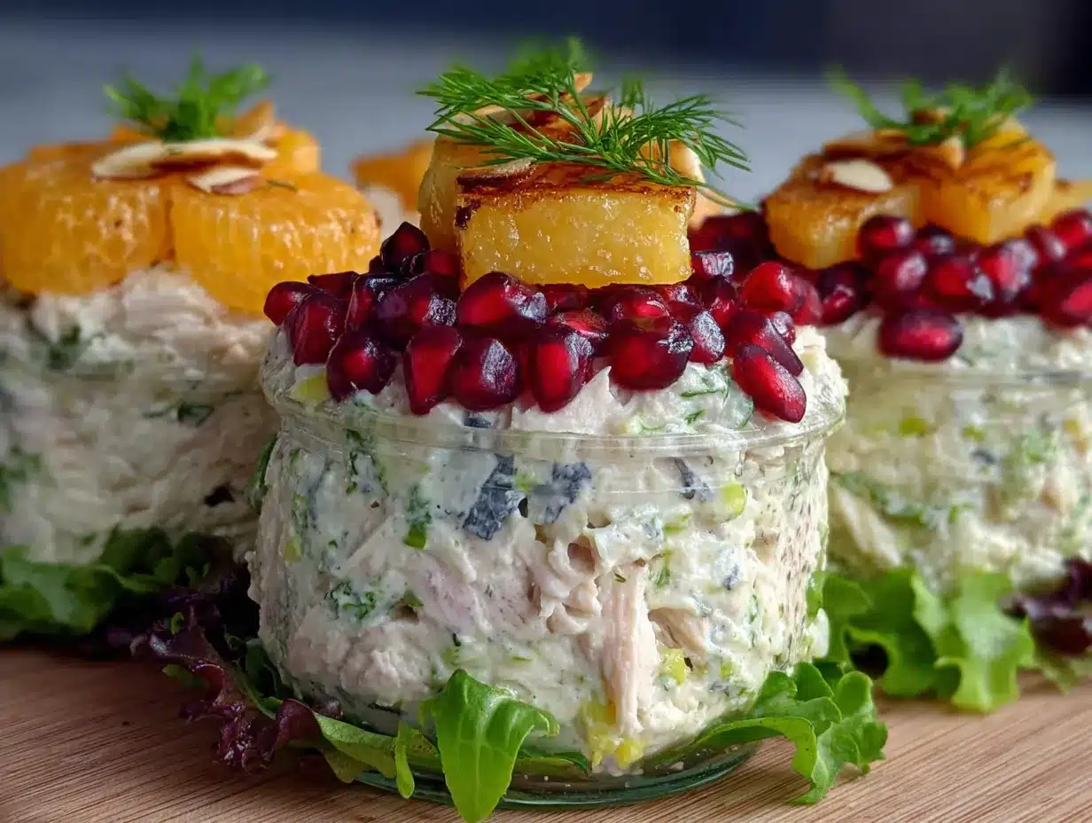 healthy high-protein chicken salad lunchbox cups preparation steps