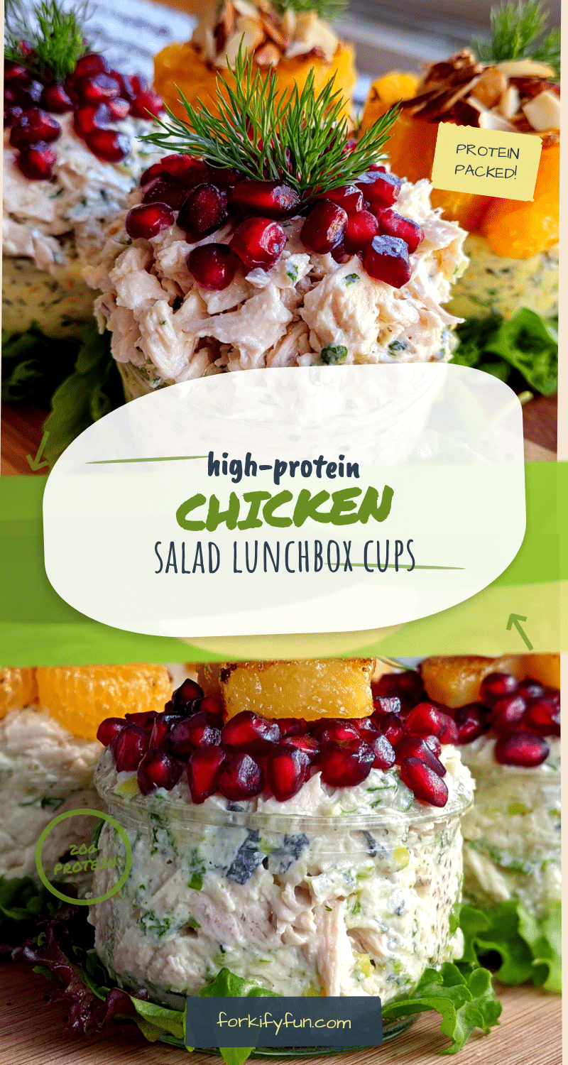 healthy high-protein chicken salad lunchbox cups recipe