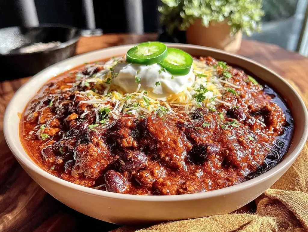 healthy turkey chili - featured image