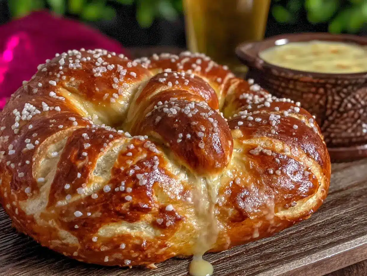 homemade soft pretzels with easy beer cheese dip preparation steps