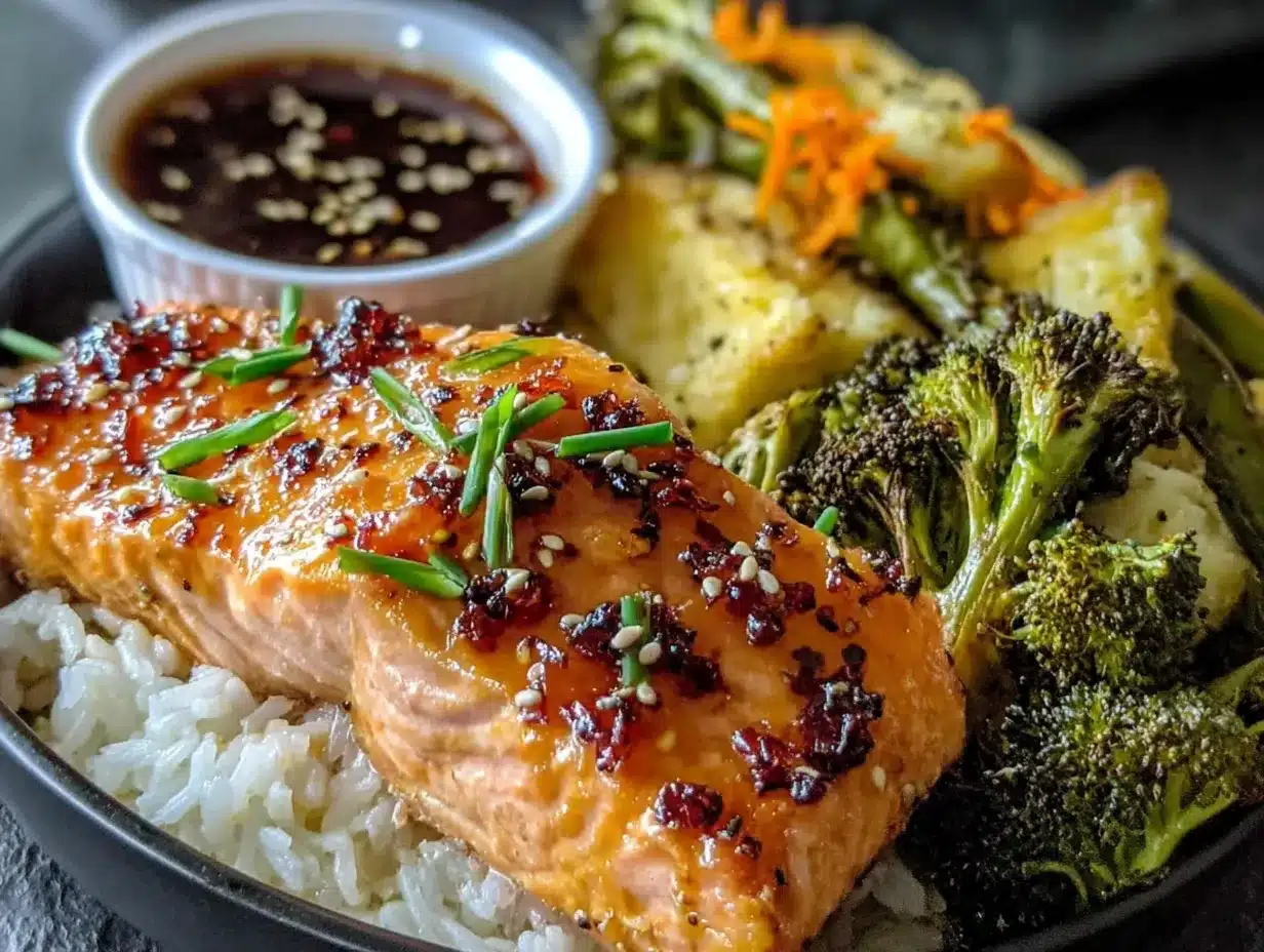 honey garlic salmon bowl preparation steps