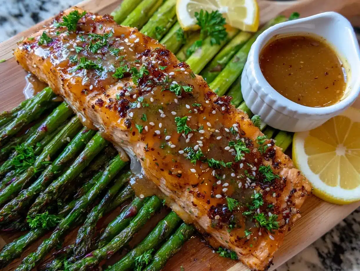 honey mustard salmon with asparagus preparation steps