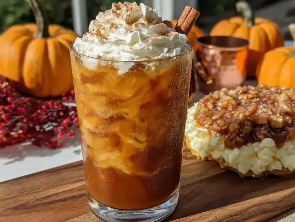iced pumpkin chai latte with oat milk - featured image