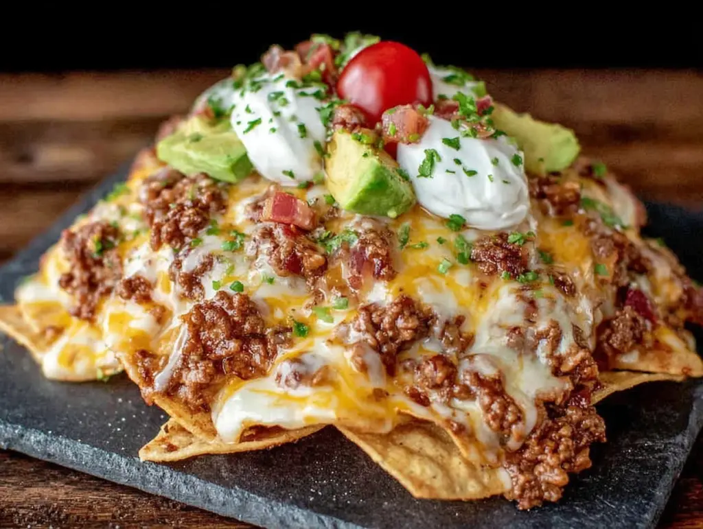 loaded football nachos - featured image