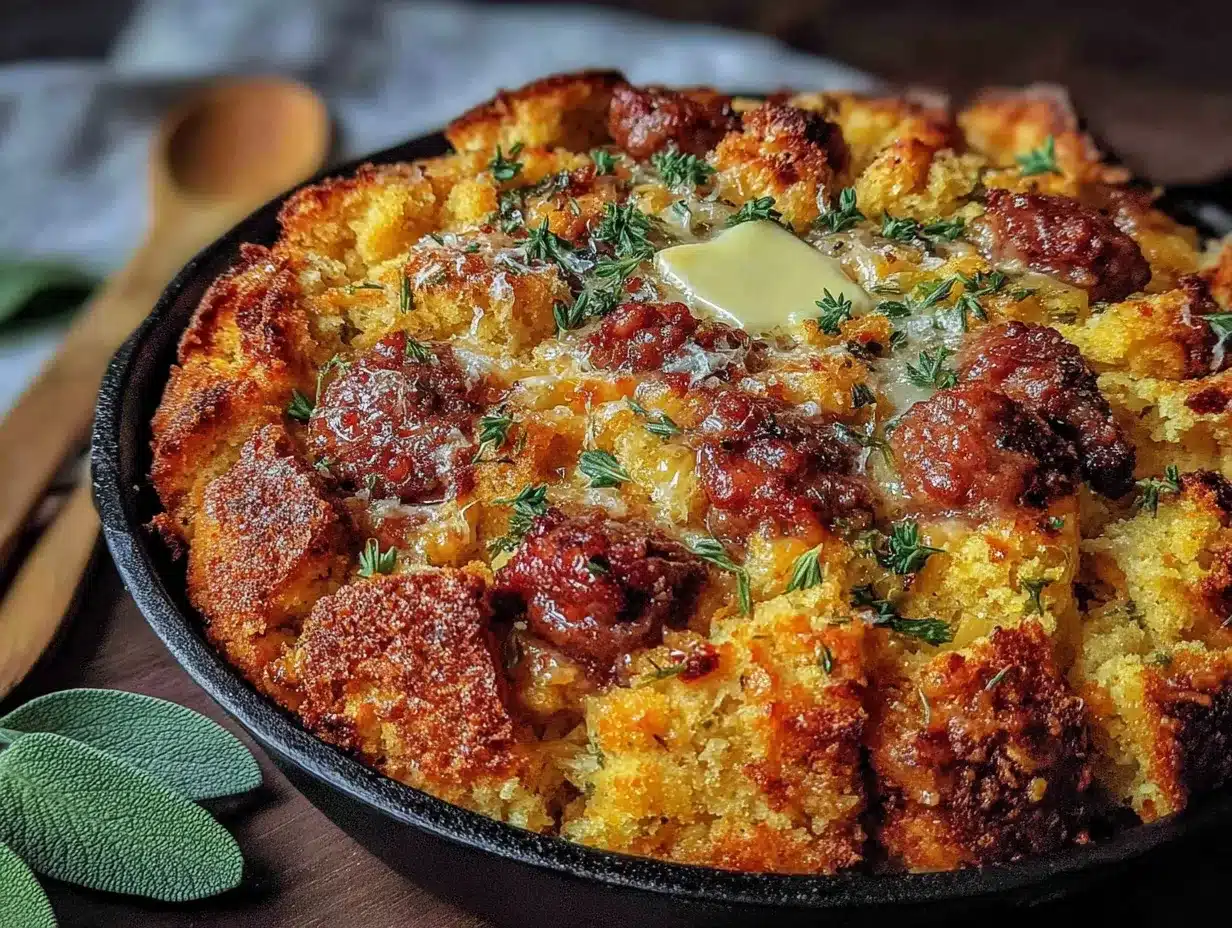 make-ahead cornbread sausage stuffing preparation steps