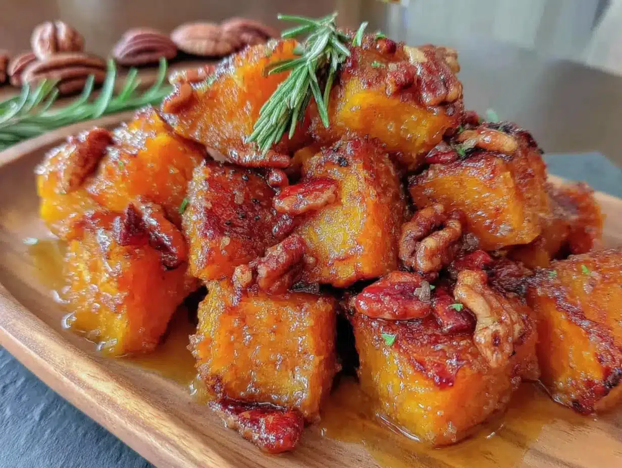 maple roasted butternut squash with candied pecans preparation steps