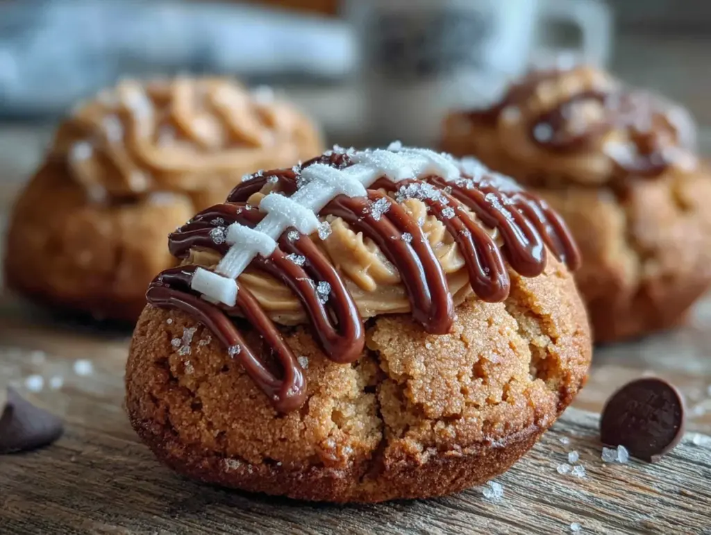mini football cookie cakes - featured image