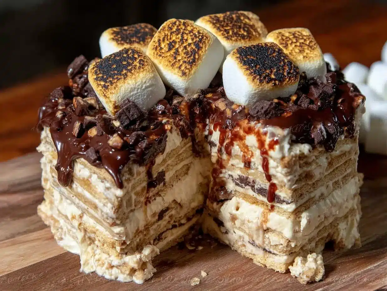 no-bake smores icebox cake preparation steps