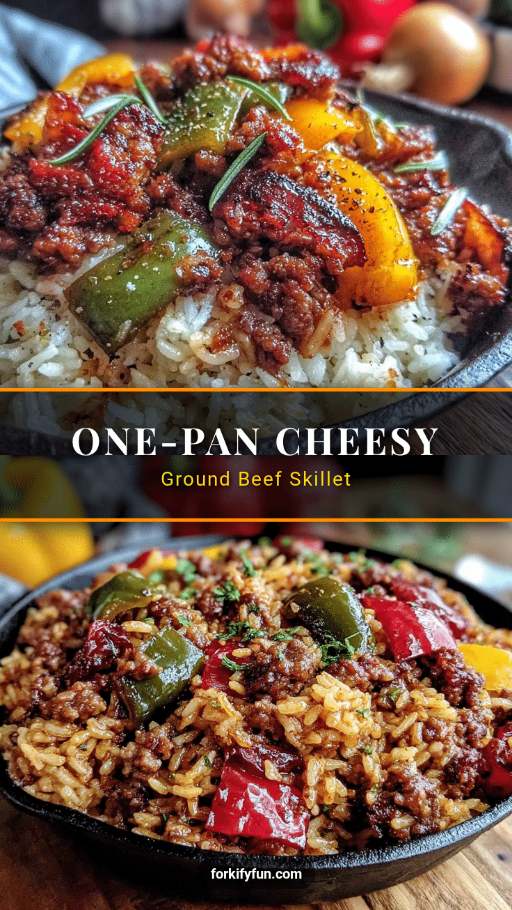 one-pan ground beef and rice skillet with bell peppers recipe