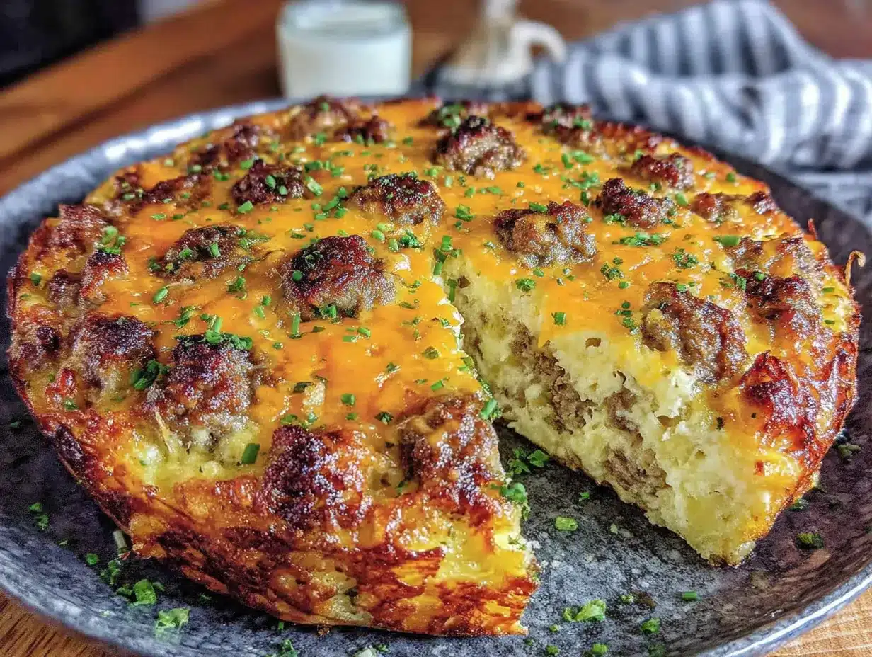 overnight breakfast casserole with sausage and hash browns preparation steps