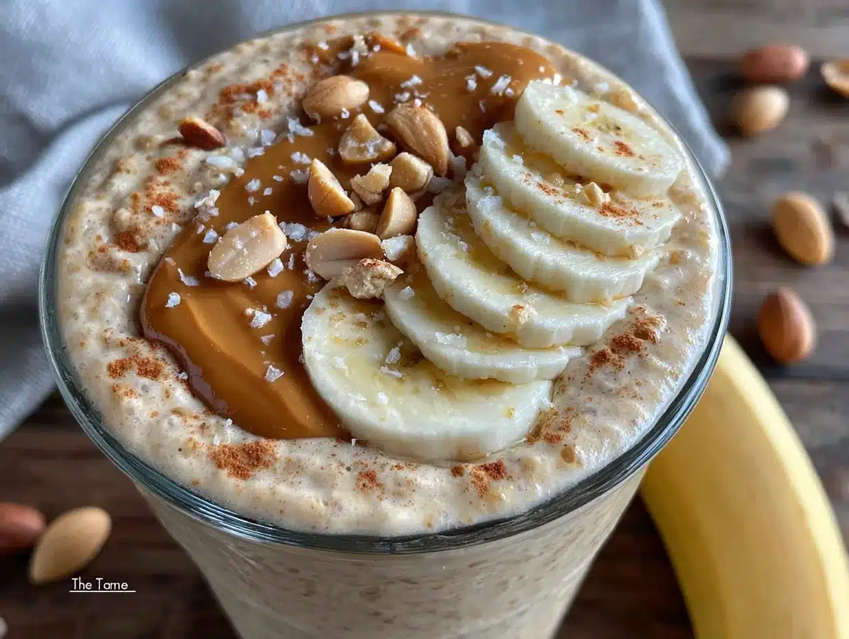 peanut butter banana overnight oats preparation steps