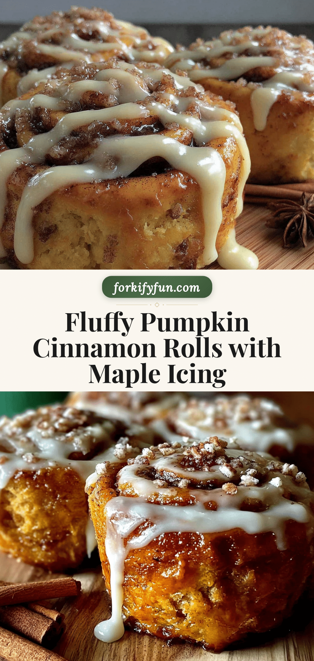 pumpkin cinnamon rolls with maple icing recipe