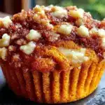 pumpkin cream cheese streusel muffins - featured image
