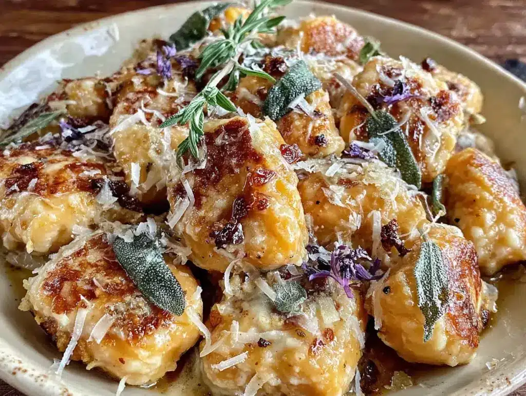 pumpkin gnocchi with brown butter sage sauce - featured image
