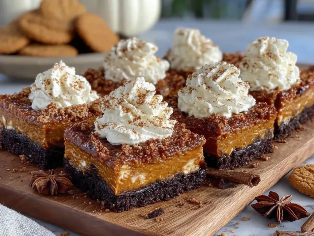 pumpkin pie bars with gingersnap crust - featured image