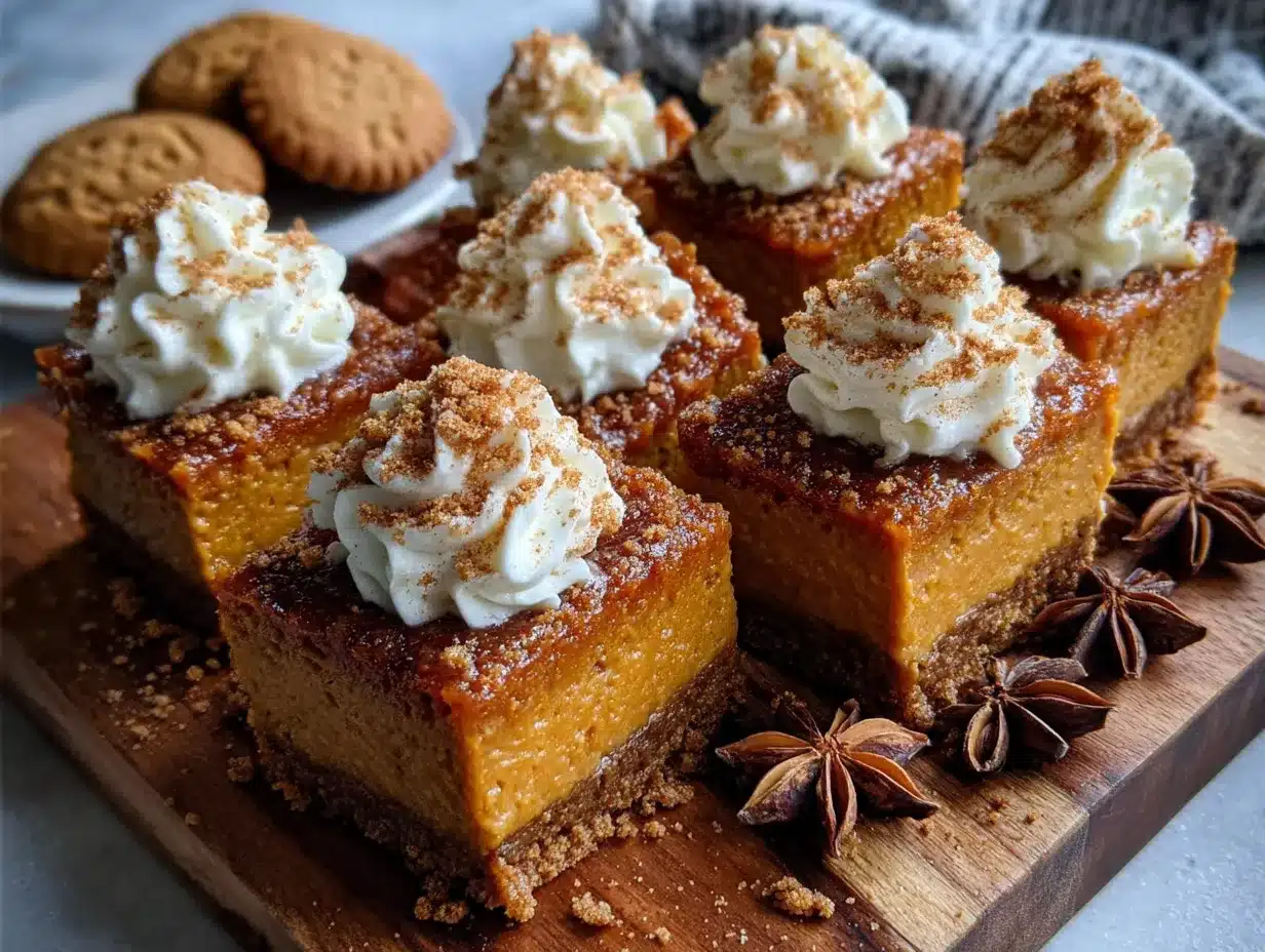 pumpkin pie bars with gingersnap crust preparation steps
