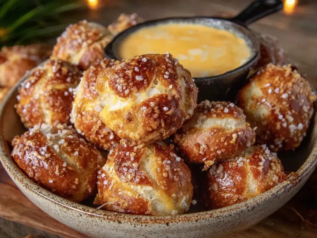 ranch pretzel bites with beer cheese dip - featured image