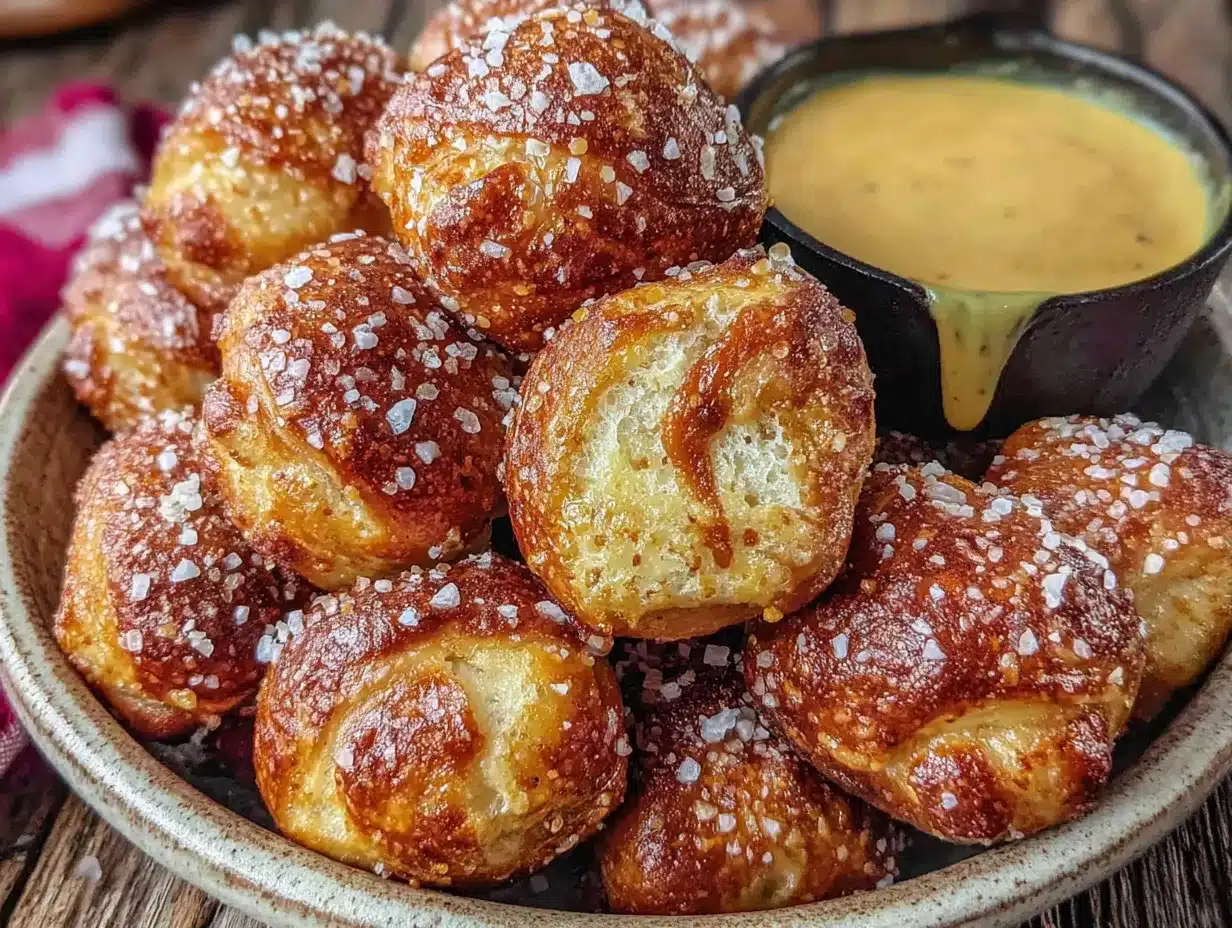 ranch pretzel bites with beer cheese dip preparation steps
