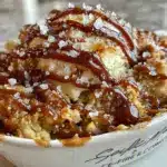 salted caramel apple crisp - featured image