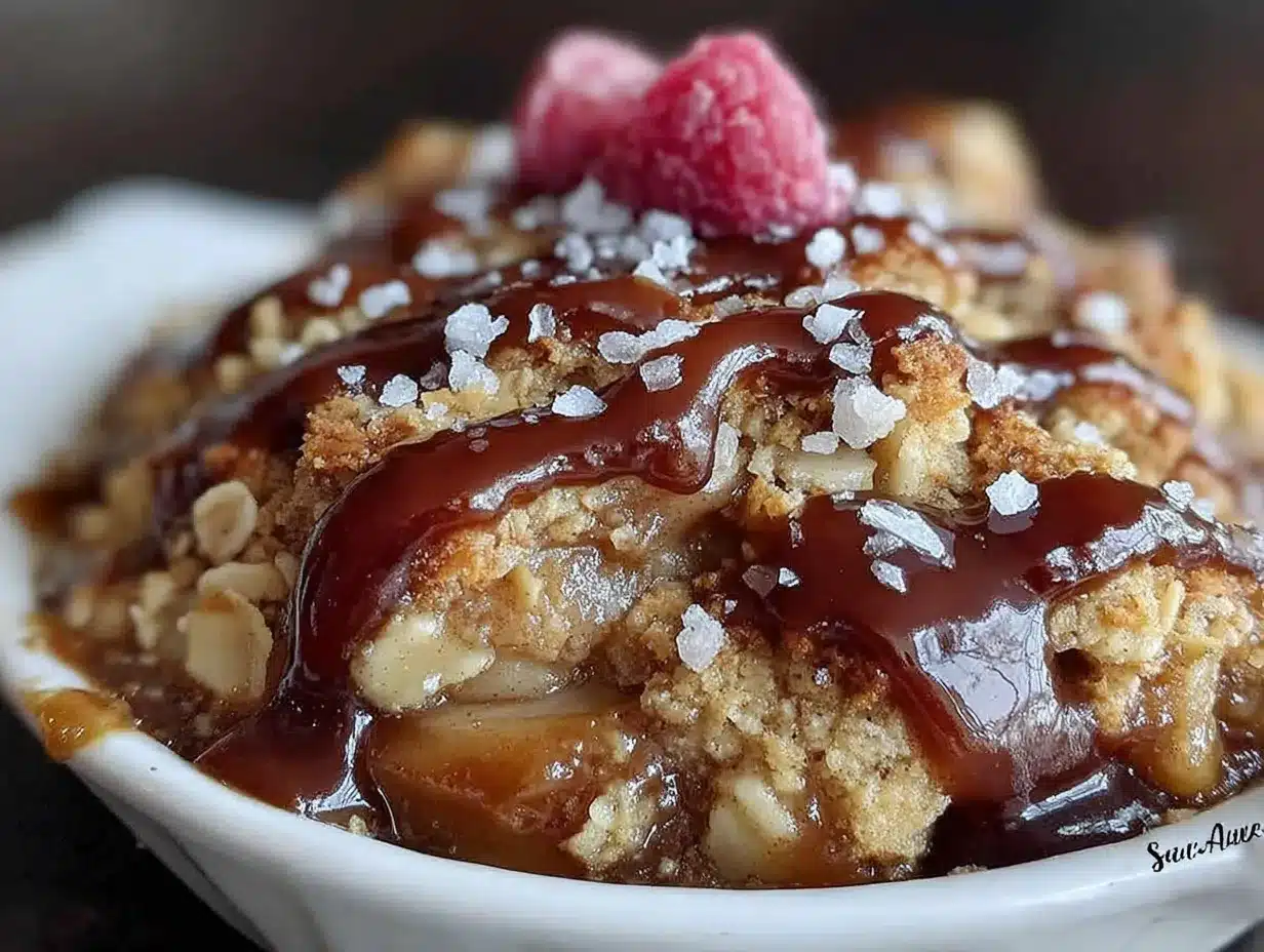 salted caramel apple crisp preparation steps