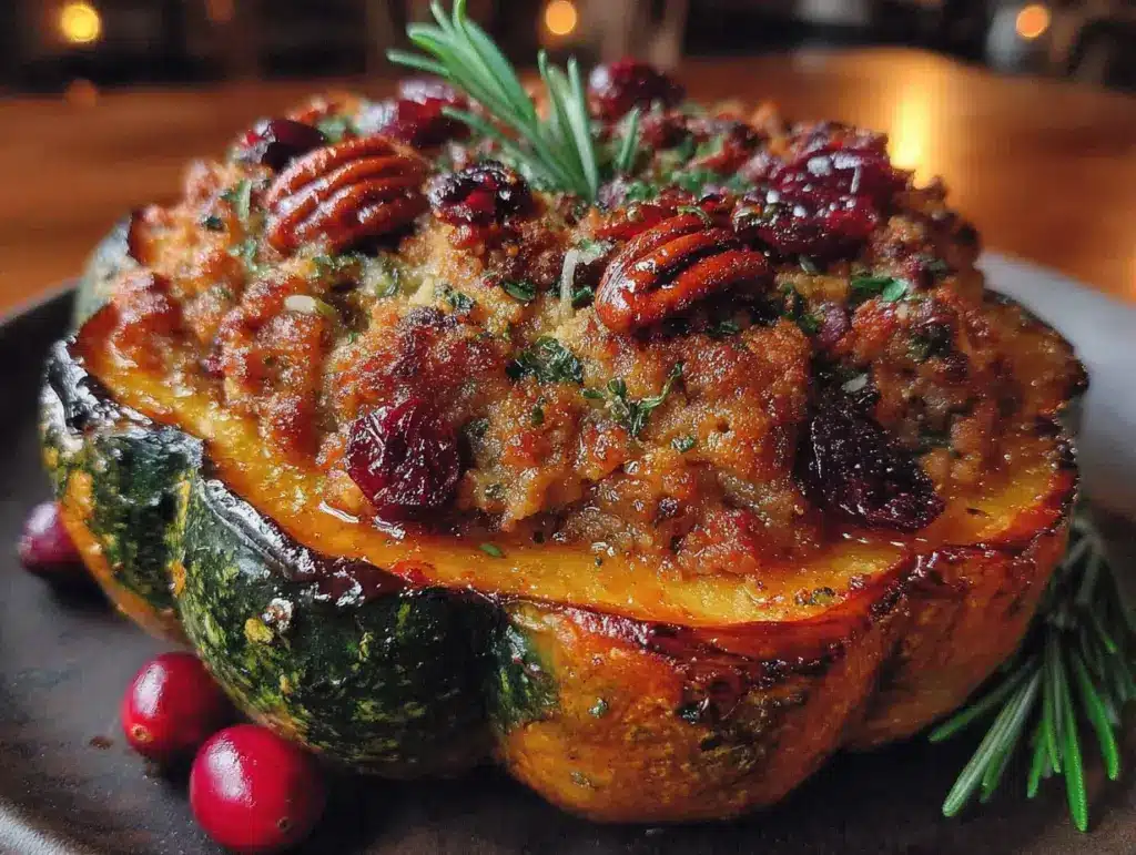 Savory stuffed acorn squash - featured image