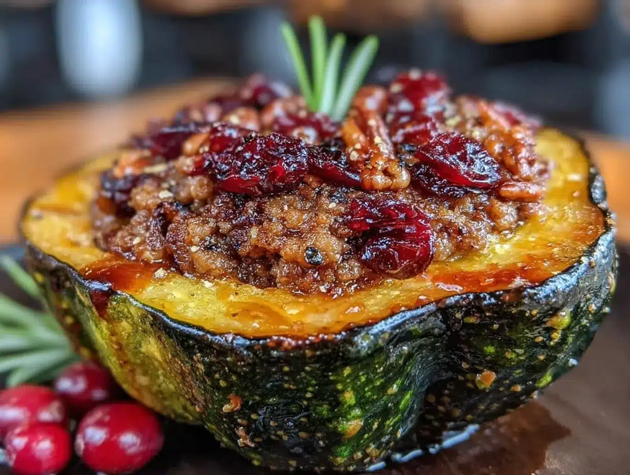 Savory stuffed acorn squash preparation steps