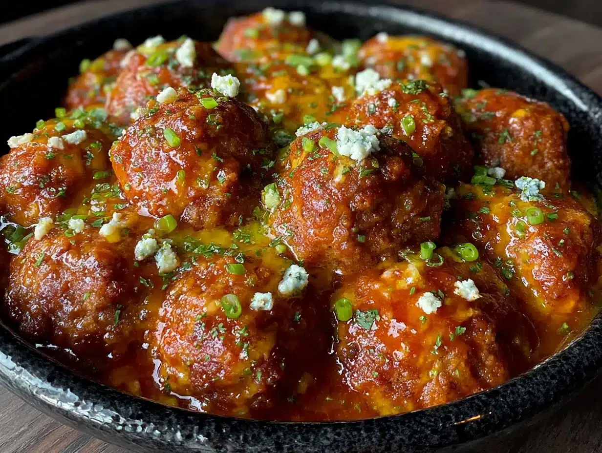 slow cooker buffalo chicken meatballs preparation steps